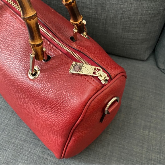 Gucci satchel handbag NWT bamboo Boston Bag leather - Picture 3 of 9